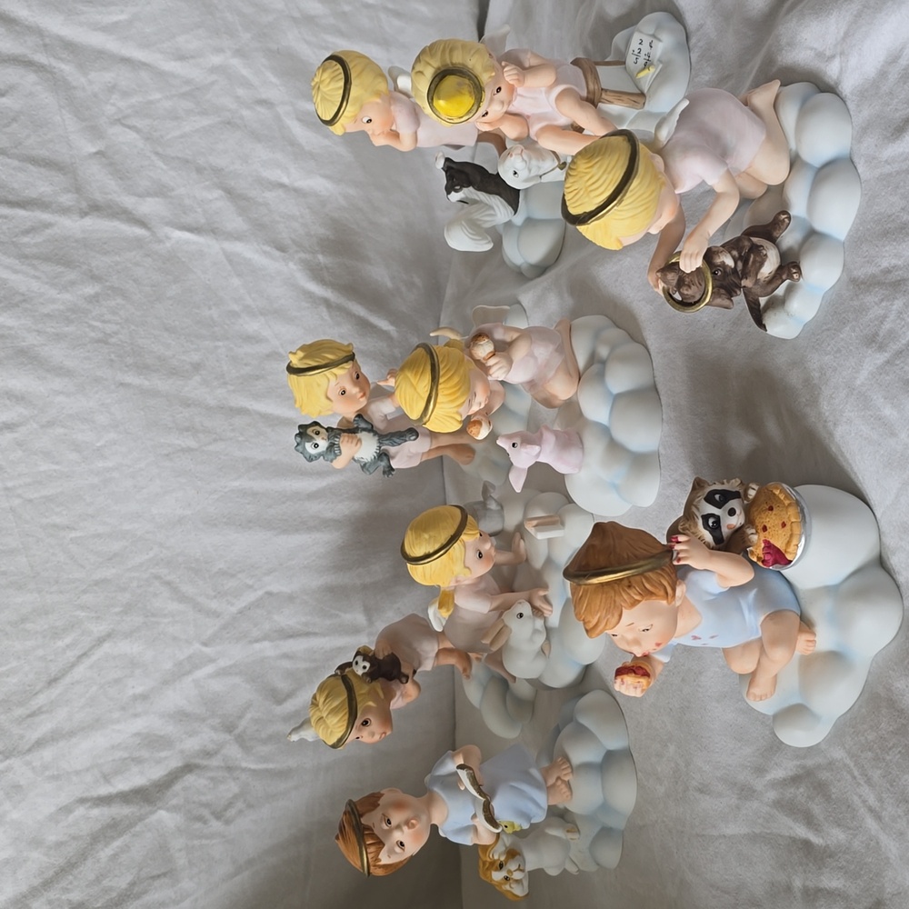 Vintage 80s Franklin Mint Almost Angels Figurines